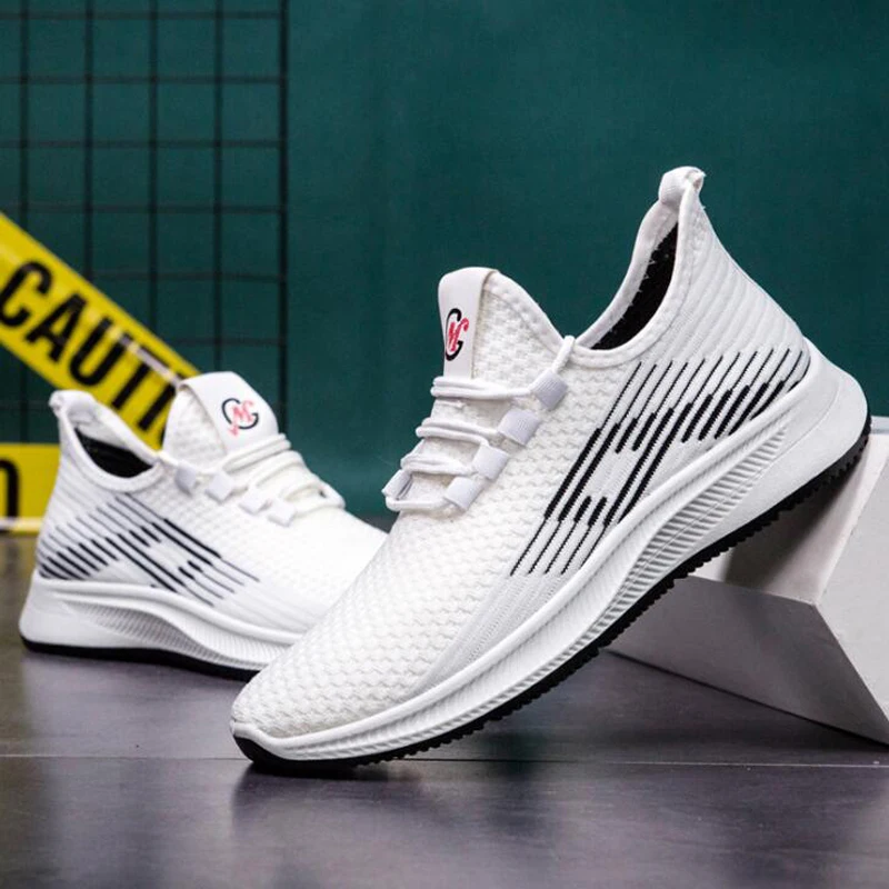 2022 Men sneakers Breathable Mesh shoes for men Lace-up flat casual tenis masculino size 39-44 |