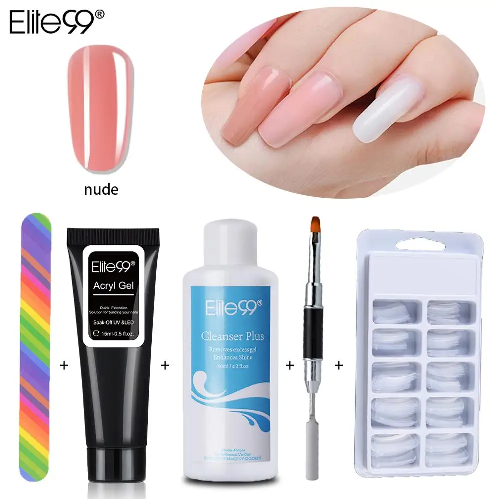 004 Nude Elite99 полигель набор 6 цветов строитель поли гель быстро сухой дизайн ногтей наращивание ногтей натуральный желе акриловый гель набор для маникюра - Цвет: 004 Nude