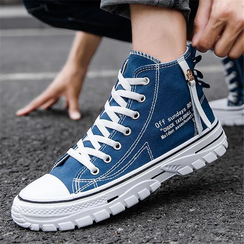 

Designer Men's canvas shoes 2021 new breathable high-top men's shoes casual all-match fashion men's platform sneakers shoes