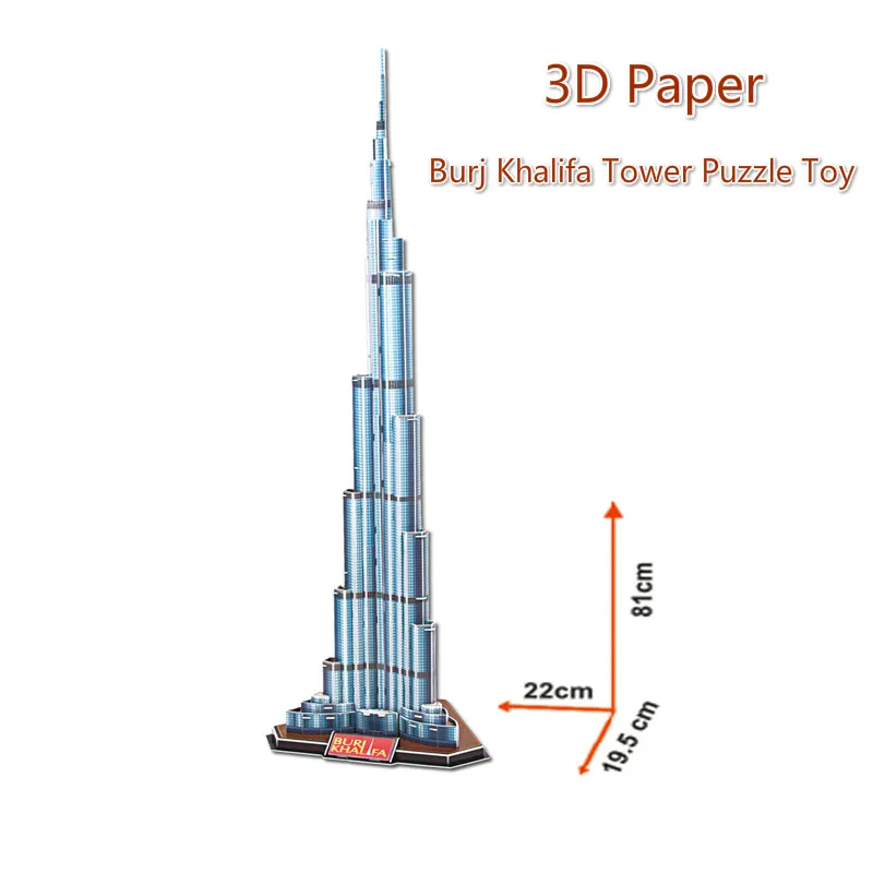 3D DIY Дубай Бурдж Халифа башня модель головоломка игрушка Дети Образование Learnig