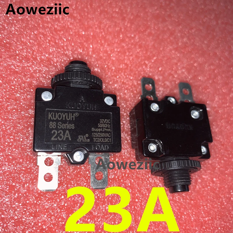 

2Pcs Taiwan KUOYUH 88 Series 23A breaker Manual reset current overload protector leakage switch Miniature Overload Protector