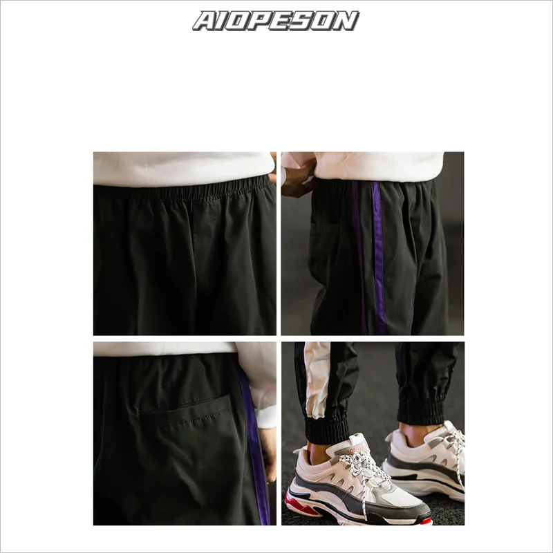 

AIOPESON Spliced Streetwear Men Cargo Pants Overalls Harajuku Loose Hip Hop Joggers Mens 2021 New Spring Korean Men's Trousers