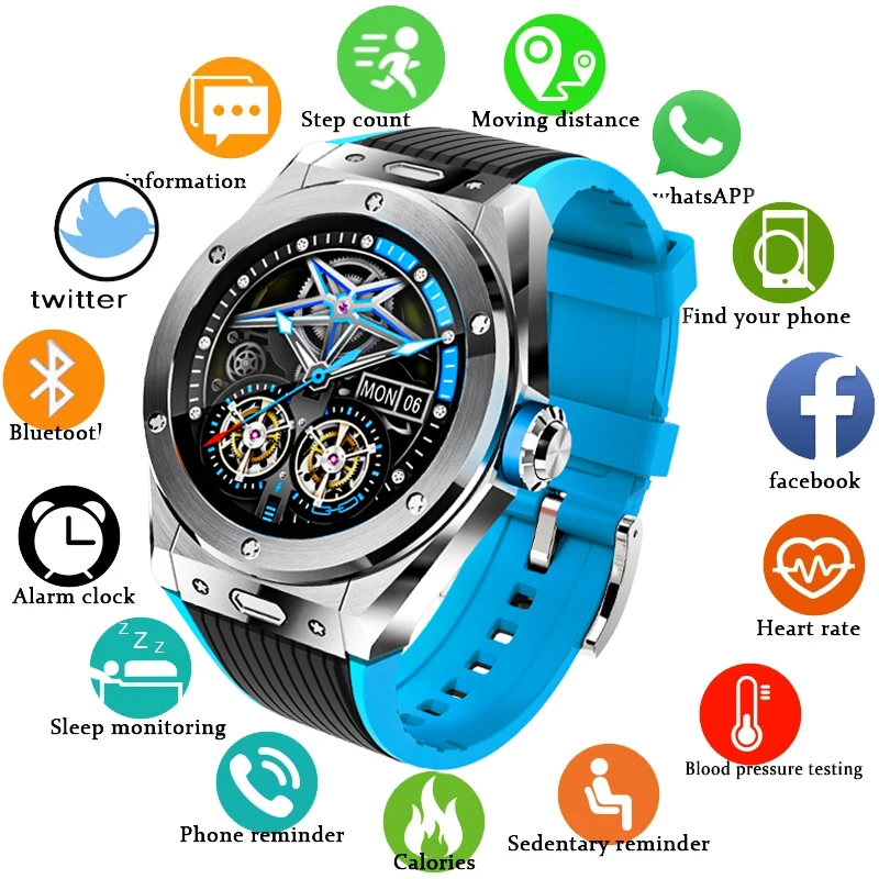 

GAJIAN 2021 New Luxury Smart Watch Men Bluetooth Call Music Playback Leisure Sport Waterproof Smart Watch For Android And iOS