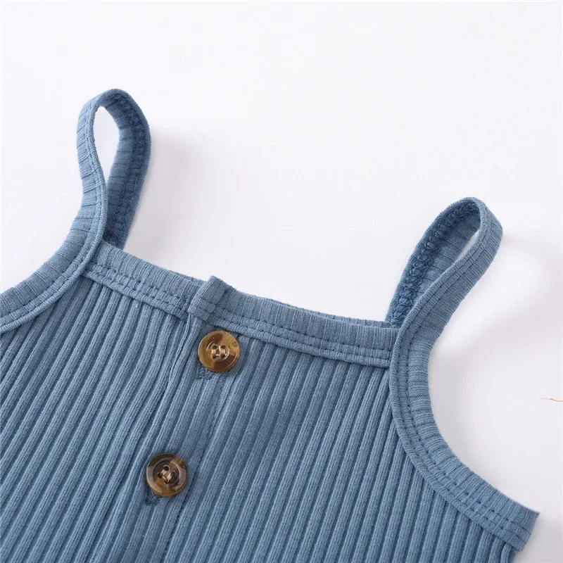 

2PCS Toddler Girls New Knitting Clothing Sets Fashion Sling Top and Pants Suit 3M-18M Baby Outfits 2021