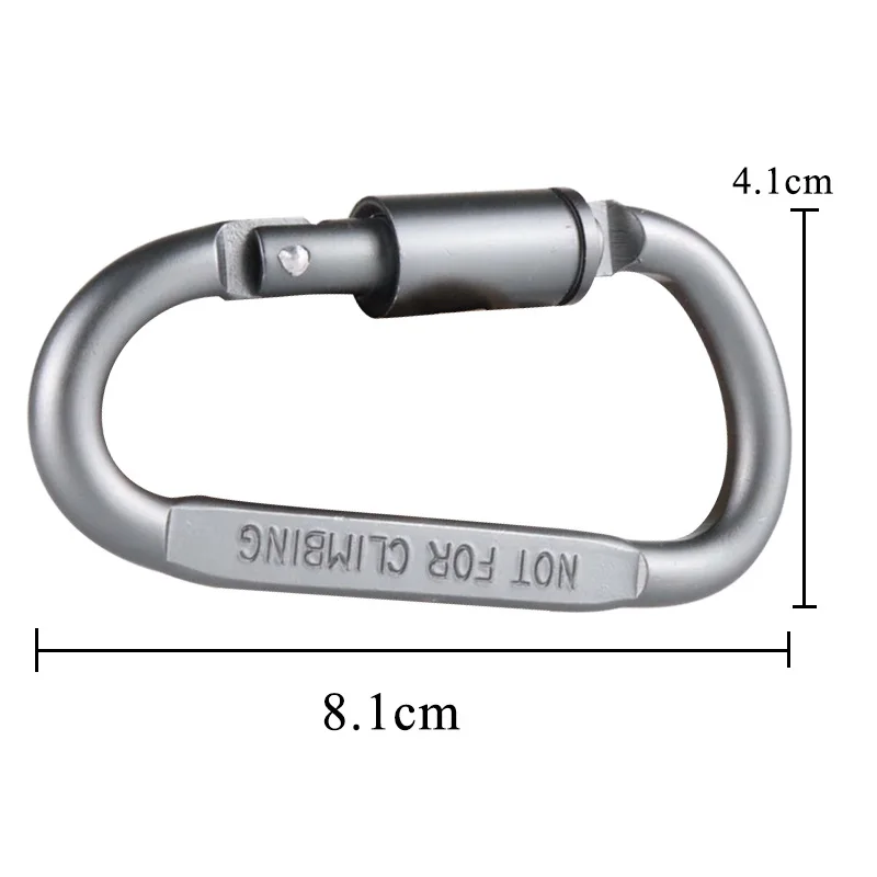 

10Pcs Aluminum Carabiner D-Ring Locking Key Security Camping Climbing Hiking Keychain