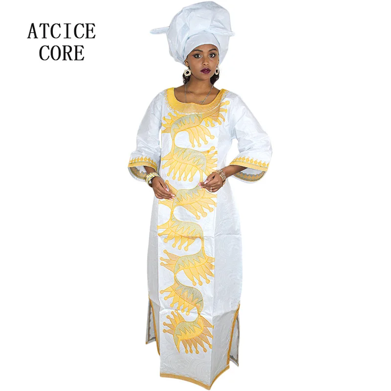 Женское платье с вышивкой в африканском стиле длинное шарфом большие