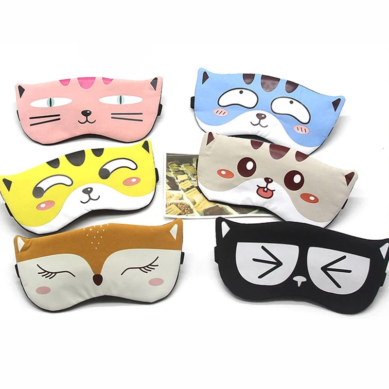 Милая хлопковая маска для сна с мультяшным рисунком Забавный чехол глаз