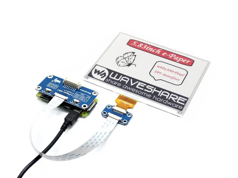 5 83 дюймов e Paper HAT (B) 600x448 E Ink display для Raspberry Pi красный/черный/белый трехцветный
