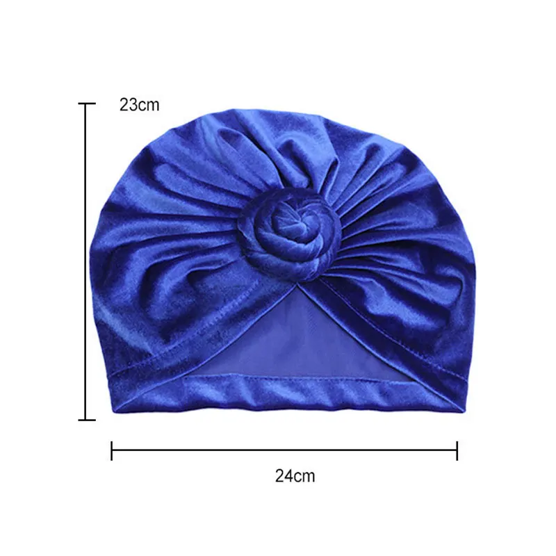 

Temperament Donut Pan Flower Hat For Women Girls Fashion Solid Color Baotou Cap Soft Velvet Ethnic Style All-match National Hat