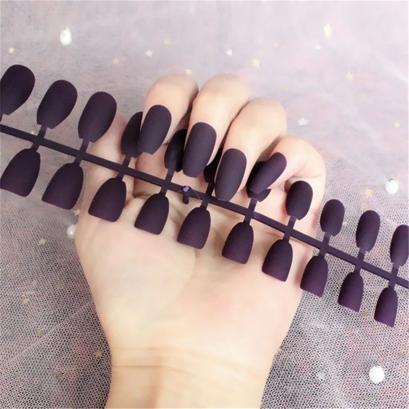 Ludeer 24 шт накладные ногти матовые полное покрытие плоская головка чистый цвет