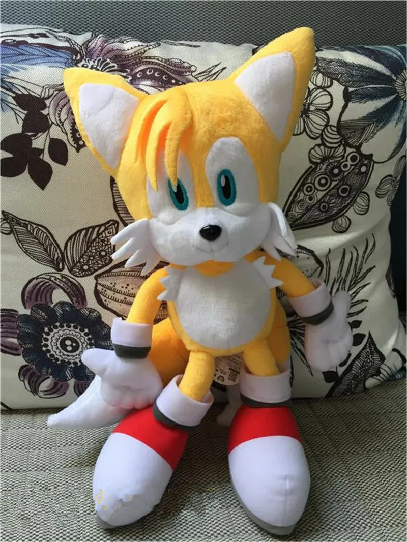 

NEW Authentic GAME THE HEDGEHOG Classic Tails Soft Plush Toy 15" 2pcs