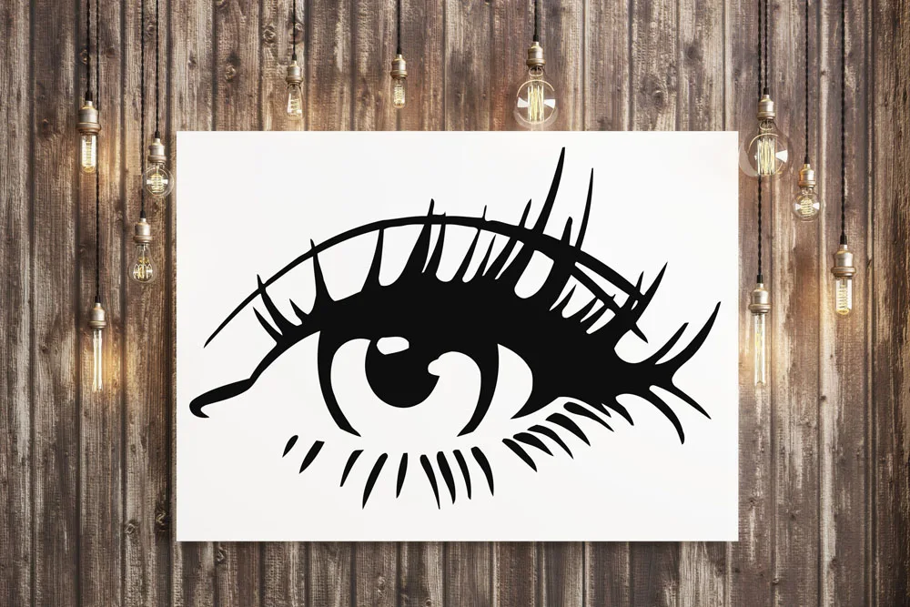 

Eyelash Wall Decor Vinyl Beauty Salon Home Decor Wall Stickers Waterproof Window Sticker Removable Eye Lashes Art B004