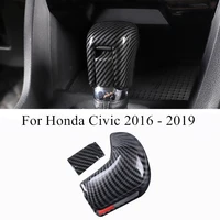 car gear shift cover abs carbon fiber style interior decoration accessories for honda civic 10th 2019 2018 2017 2016