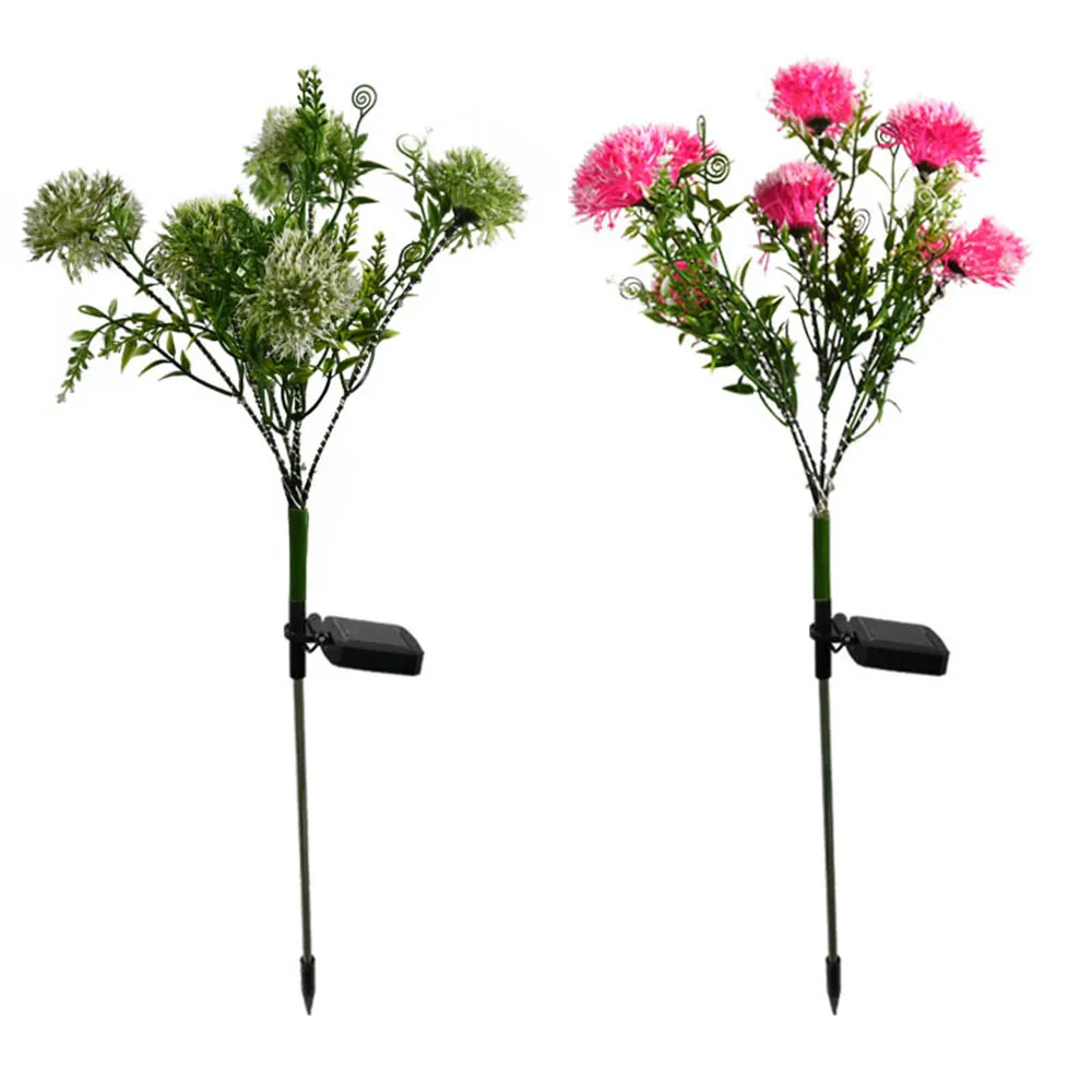 

Outdoor Solar Led Light Garden Lights 2pcs Red Creative Dandelion Solar Lamp Home Garden Decorations