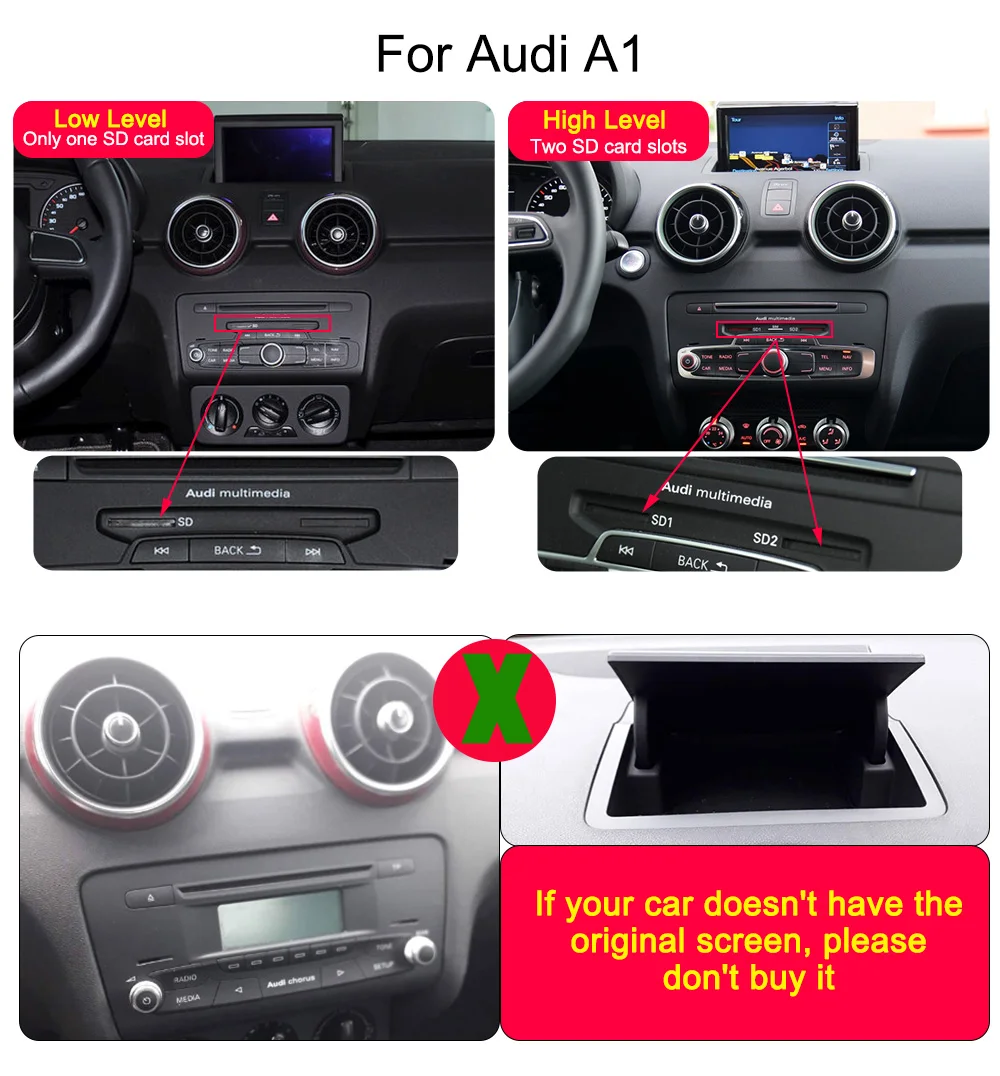 MEKEDE Android Car DVD GPS Player for Audi A1 8X 2010~ with Auto Radio Multimedia navigation 4GB+32GB Screen Rear camera