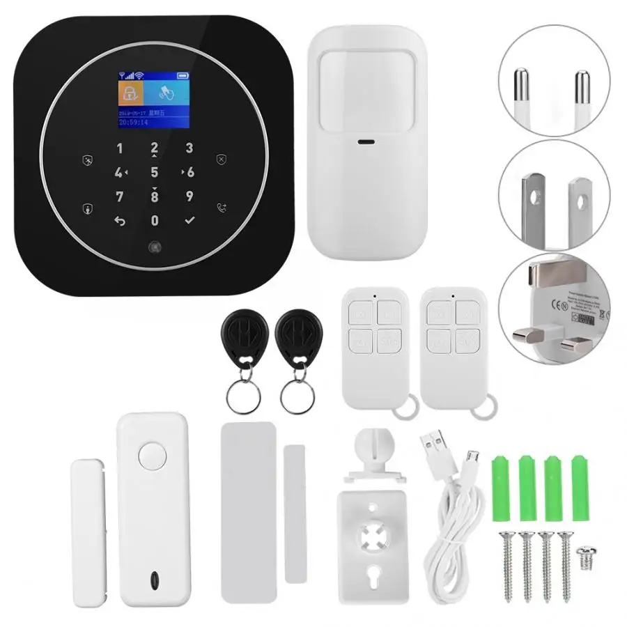 Комплекты систем сигнализации 100 дюйма TFT Wi Fi GSM беспроводная домашняя охранная
