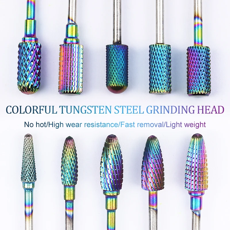 

Tungsten Carbide Milling Cutters Pedicure Drill Bit Polishing Tool For Electric Nail Drill Machine Manicure Nail Files Accessory