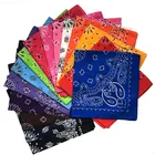 Бандана из 2021 хлопка для женщинмужчинмальчиковдевочек, Модный квадратный шарф в стиле хип-хоп, головная повязка с принтом пейсли, черный красный цвета, 55 х55 см, 100%