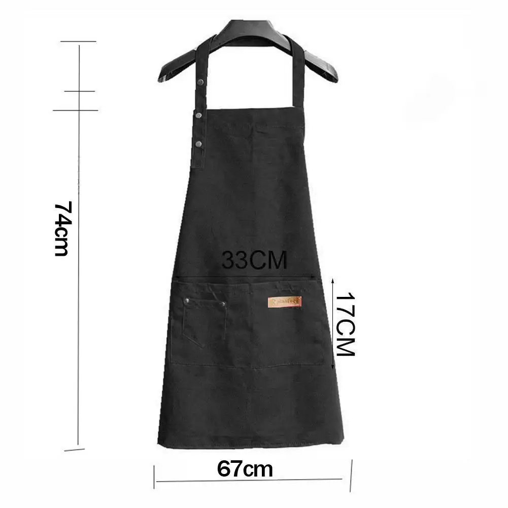 

Men And Women Pure Color Halter Apron Waterproof And Home Apron Cooking Shop Oil-proof Coffee Apron Kitchen S7R7