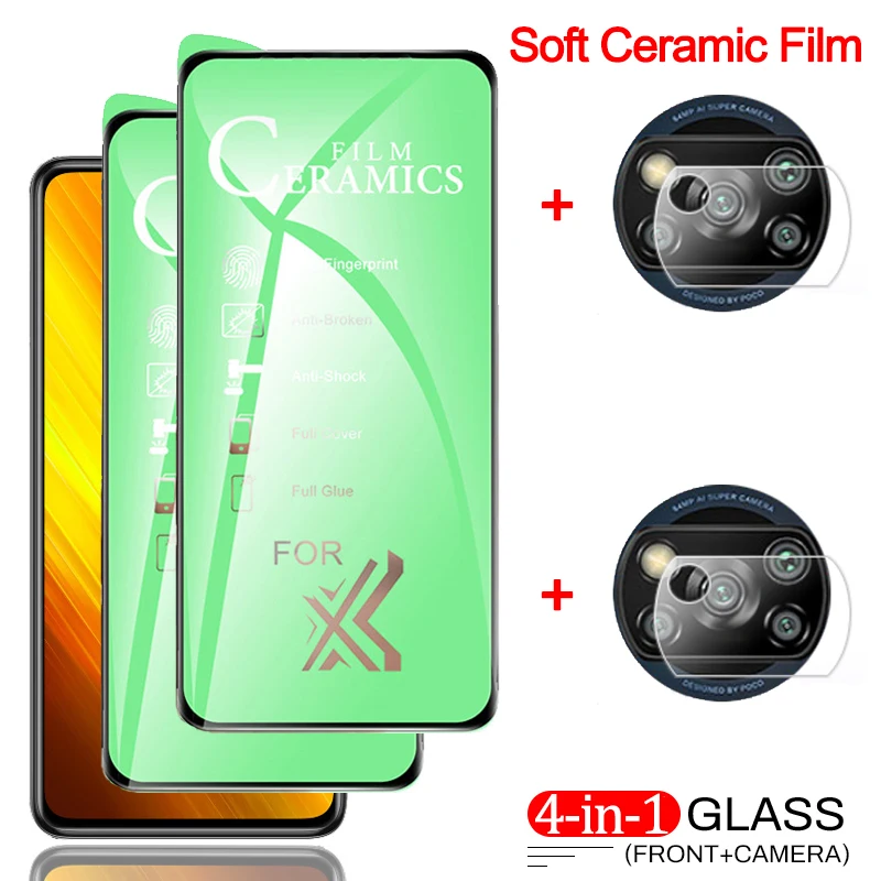 

Poco-X3, Soft HD Ceramic Glass for Poco X3 NFC Screen Protector Pocophone X3 NFC Mi Poco X 3 Camera Film Xiaomi Poco X3 Glass