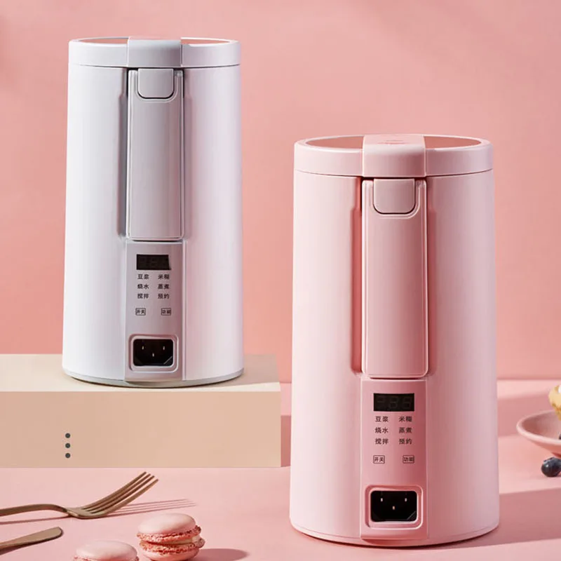 

220V Electric Soymilk Machine Multicooker Mini Heatable Soya-Bean Milk Juicer Blender Rice Paste Maker Filter-free With Steamer