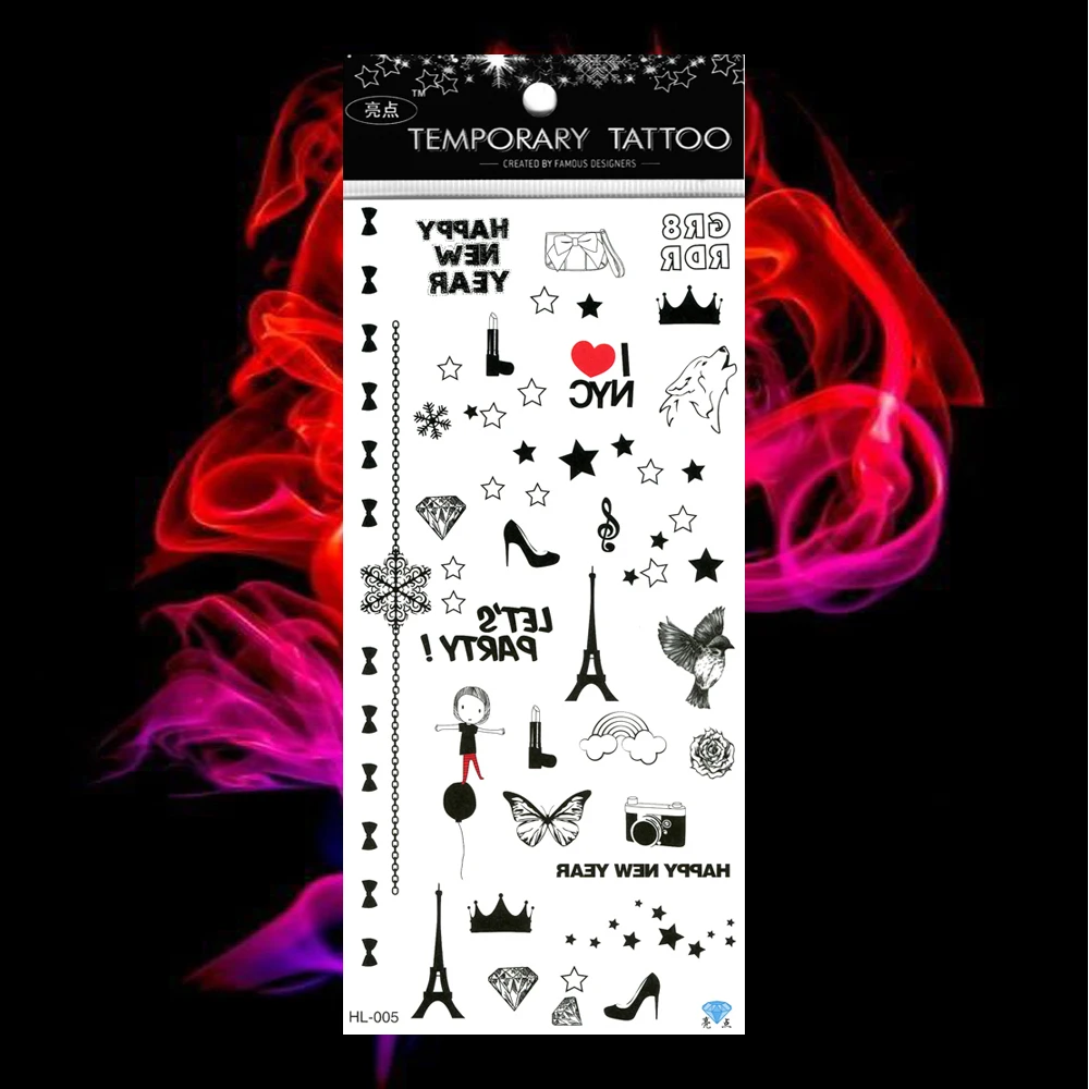 5 шт./лот милые тату с цветами детские поддельные татуировки пауком женские