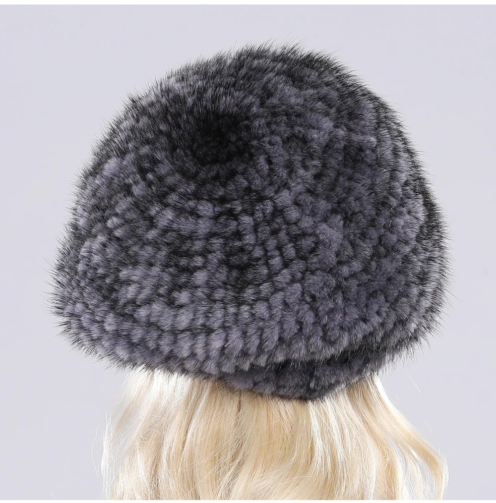 Hot Sale Russia Women Winter Real Mink Fur Berets Hat Hand Knitted Real Natural Mink Fur Cap Lady Luxury Real Mink Fur Hats