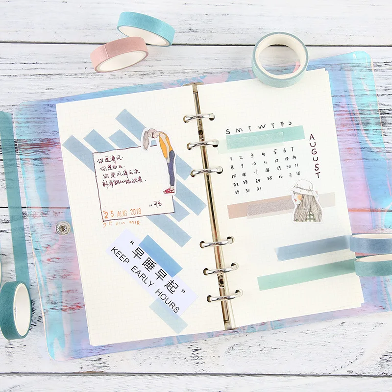 Набор японских декоративных лент Washi 5 шт. простой бумажный скотч легко