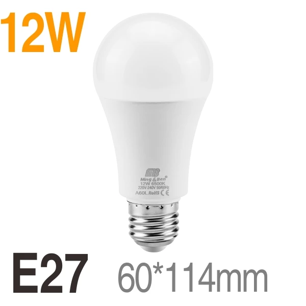 12W 2 шт. светодиодный лампы светодиодный E27 9 Вт, 12 Вт, 15 Вт, 18 Вт, AC220V реальные Мощность светодиодный светильник светодиодный Bombilla освещения теплый белый холодный белый дневной белый лампада - Цвет: 12W
