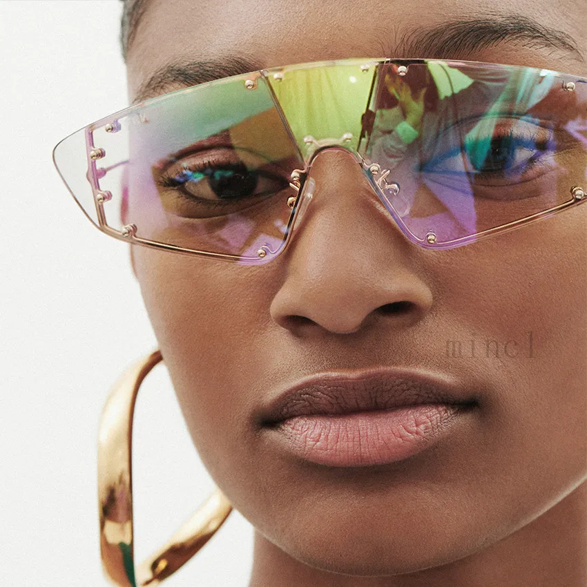 2019 бескаркасные футуристические Солнцезащитные очки женские/мужские роскошные