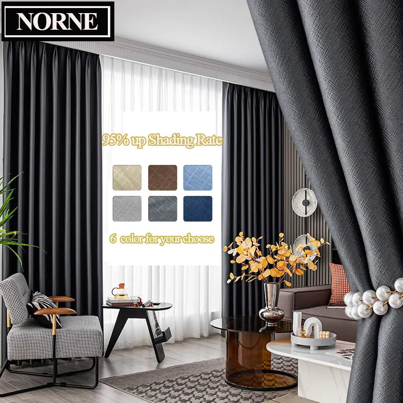 

NORNE Blackout Curtain Blinds Solid Thermal Insulated Window Treatment Blackout Drapes for Living Room Draperies for Bedroom