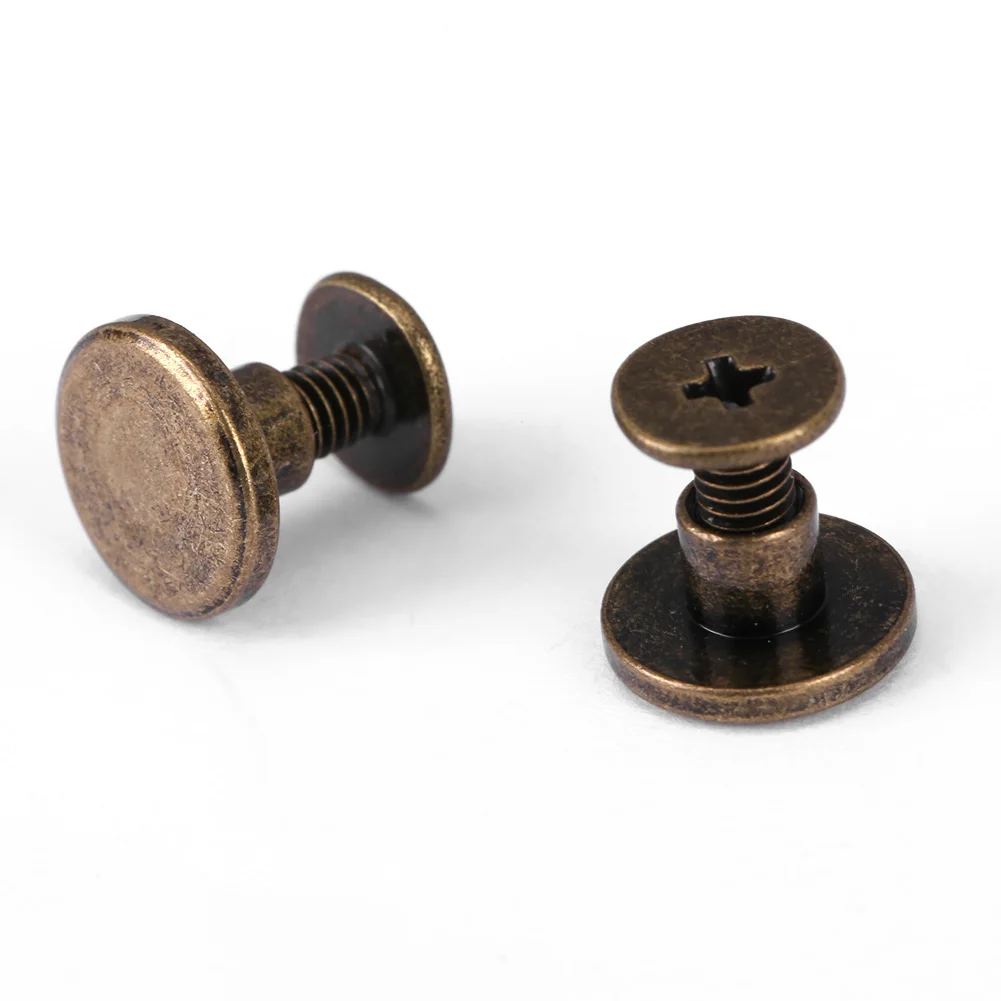 20 шт. медные латунные винты с плоской головкой гайки гвозди заклепки кожаный