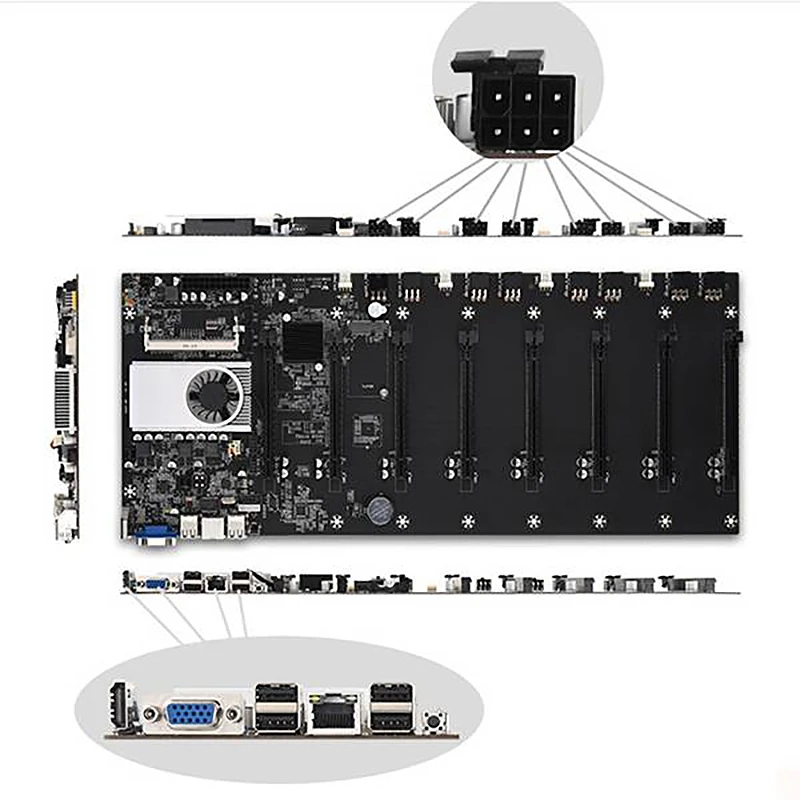 BTC горнодобывающая промышленность набор материнских плат с Процессор вентилятор