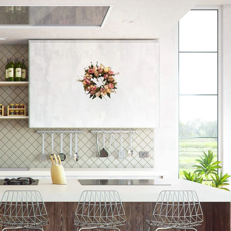 

Artificial Vintage Peony Wreath Spring Summer Fall Winter Wreath for Outdoor Front Door Indoor Wedding Wall Window Decor