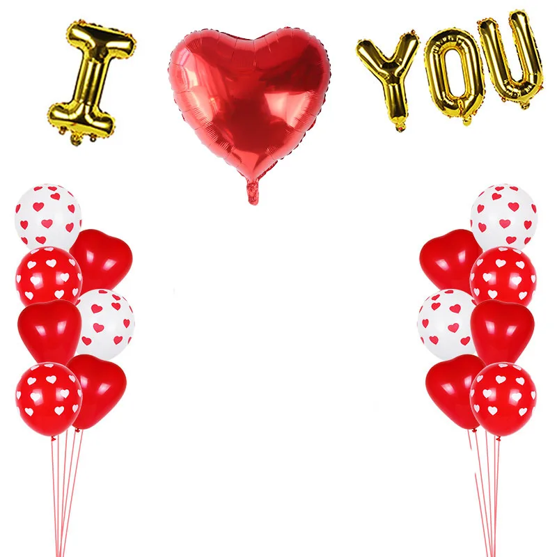 

LOVE Letter Foil Balloon Red Rose Gold Heart Balloons Rose Bear Gift Anniversary Bride Wedding Valentines Birthday Party Decor