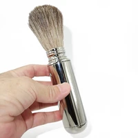 wlong mens mustache shaver badger hair brushes stainless steel tube holder for travel gift set and barber beard tool