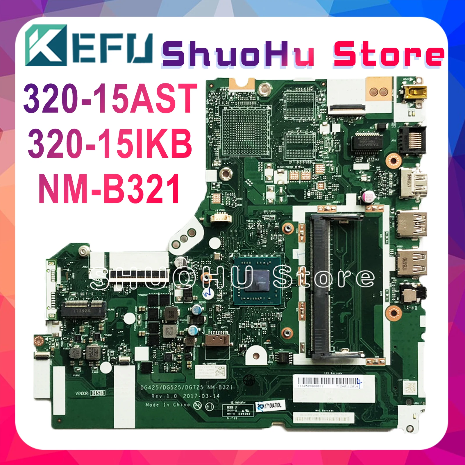 Kefu NM-B321 материнская плата для Lenovo 320-15IKB 320-15AST материнская плата DG425 DG525 DG725 NM-B321 A9-AM9420 Процессор Тесты Оригинальная работа