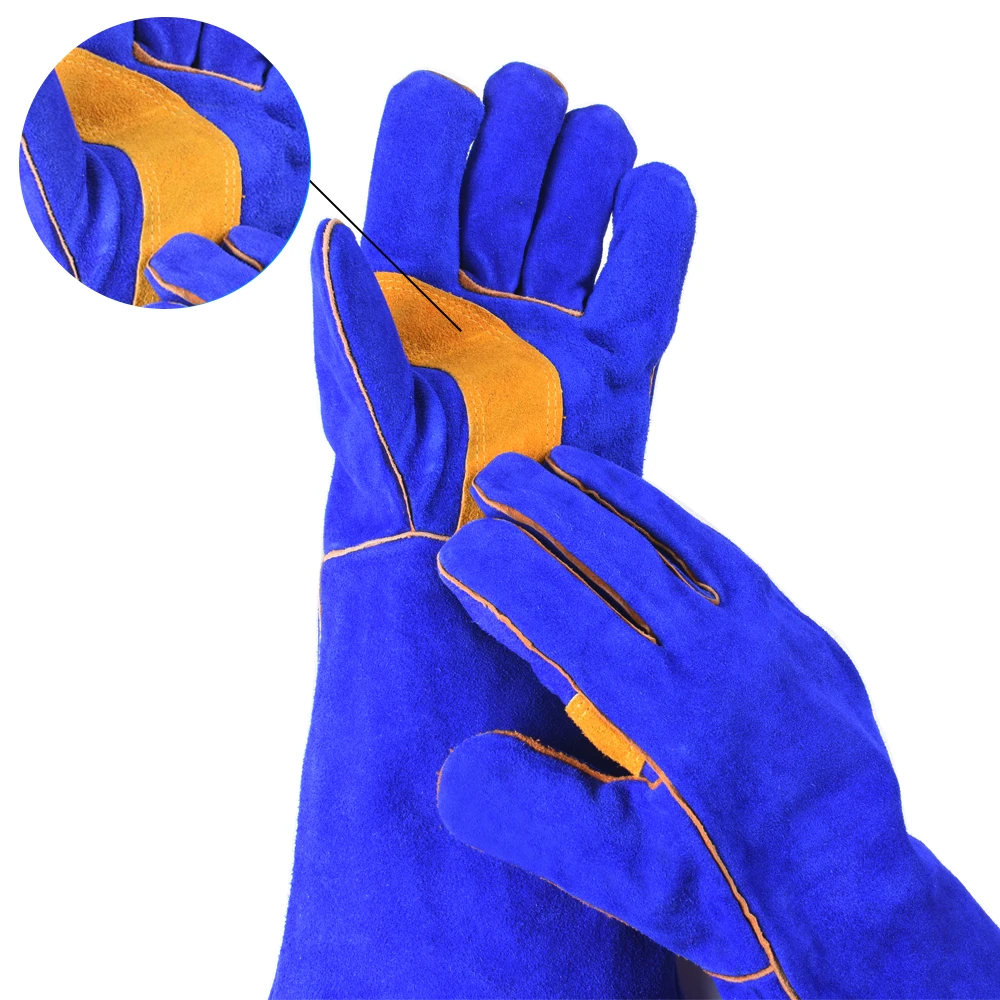 Перчатки для сварки кожаные жаропрочные варежки камина духовки гриля барбекю