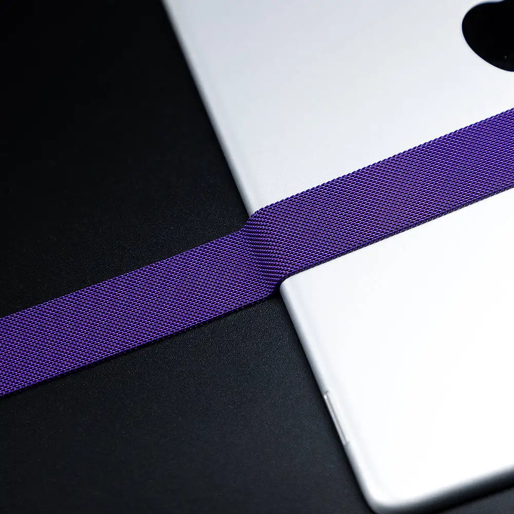 light purple Высококачественная Миланская петля для apple watch, ремешок для apple watch 4, 5, ремешок 44 мм, 40 мм, iwatch 3, 2, 1, 42 мм, 38 мм, лучший материал - Цвет ремешка: light purple