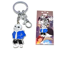 game undertale cartoon characters sans keychain metal pendant couples charm jewelry accessories fans trinket keyring fine gift