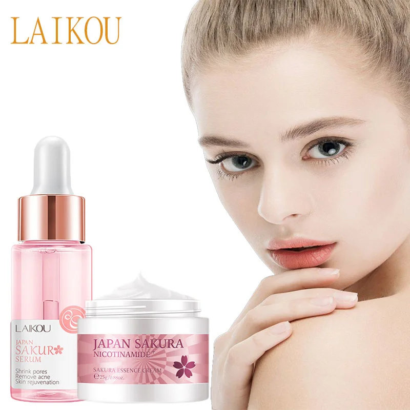 

LAIKOU Hyaluronic Acid Moisturing Brightening Face Serum Nicotinamide Vitamin C Whitening Essence Shrink Pores Face Skin Cream