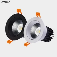 recessed dimmable round anti glare cob led downlights 7w 9w 12w cree led ceiling spot lights background lamps indoor lighting