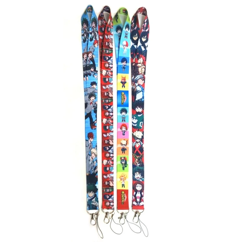 Cute Anime Lanyard ID держатель значка брелок шейный ремень мобильный телефон веревка