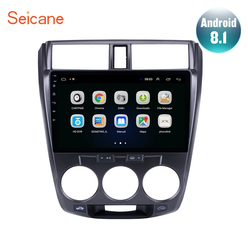 Seicane Android 8,1 для 2011-2013 Honda CITY 2DIN 10," авто радио gps Навигация FM wifi Поддержка камеры заднего вида