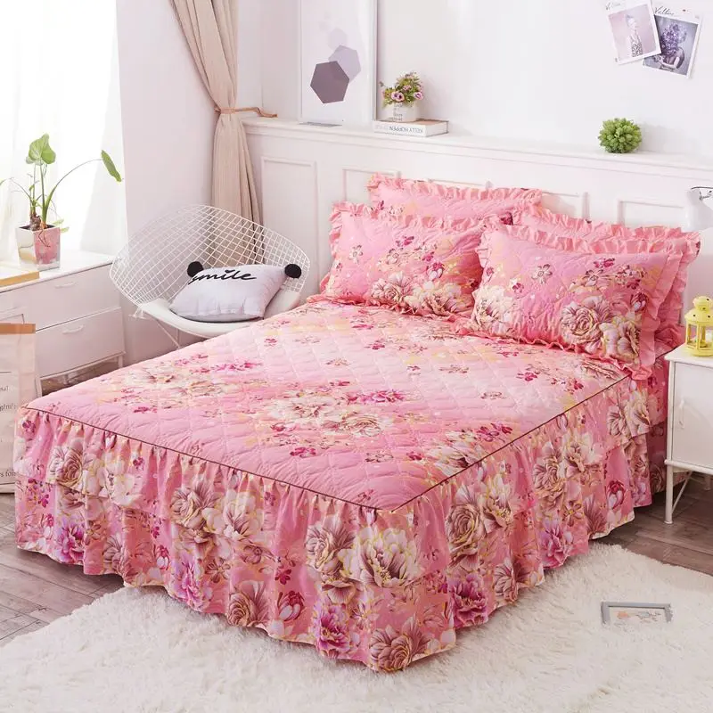 3 шт./компл. Цветочная розовая Корейская принцесса утолщенная мягкая постельная