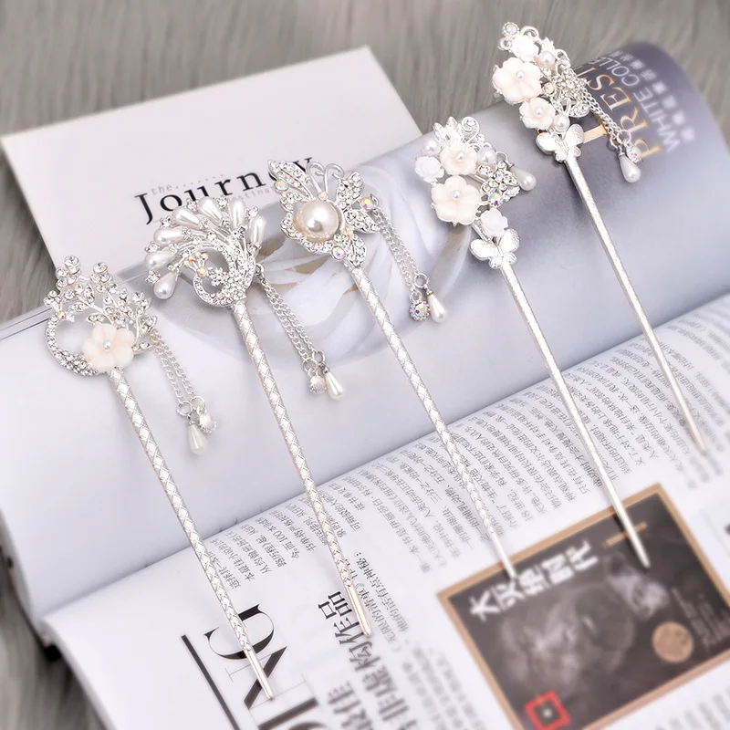 

17 Style Vintage Flower Hairpins For Women Girl Hair Stick Ethnic Tassel Handmade Sticks for Hair jewelry hippie Accessories