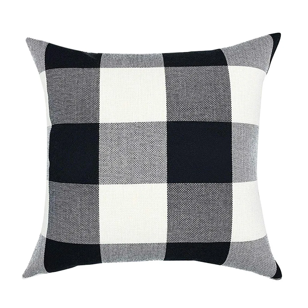 1 шт./2 шт. Классический Полосатый клетчатый льняной чехол для подушки обивка