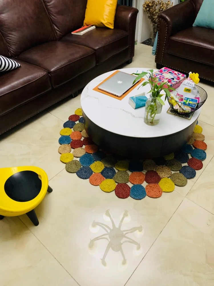 Напольный коврик ручной работы из натурального джута декоративный джутовый