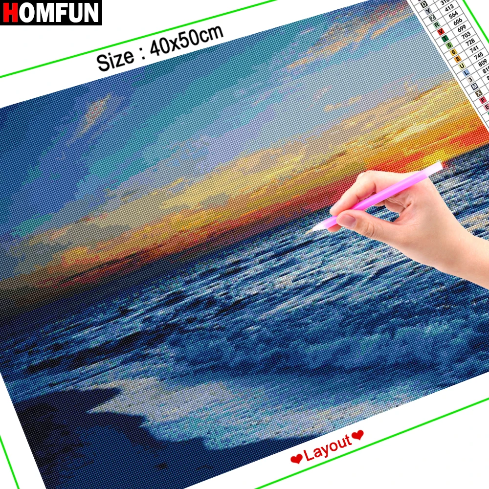 Алмазная живопись HOMFUN полноразмерная/круглая вышивка крестиком с рисунком