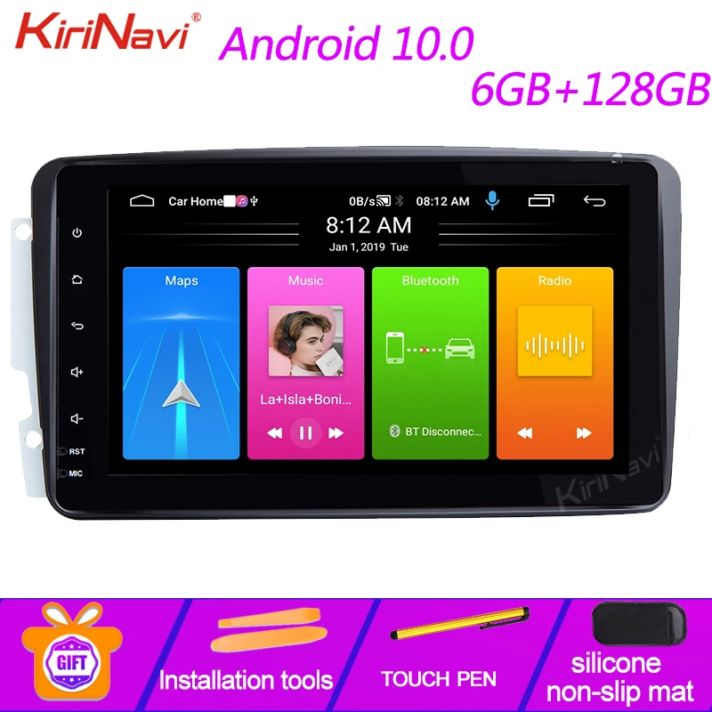 Автомобильный радиоприемник KiriNavi Android 10 для Mercedes Benz C класс CLK W209 W203 W463 W208 W163 Vaneo Viano